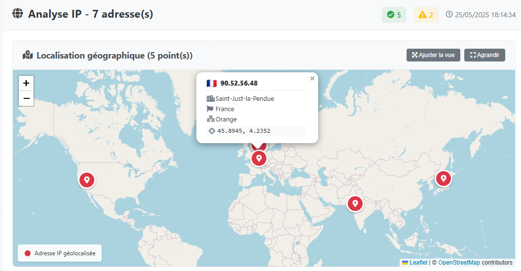 Les adresses IP débarquent sur InvestigUser